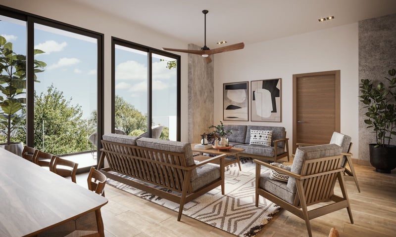 Livingroom with spectacular view at elements jarabacoa dominican republic